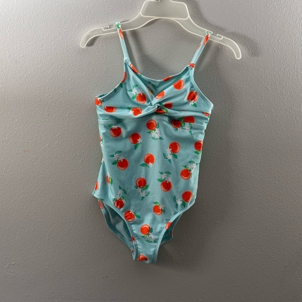 Wonder Nation Girls Blue Orange Print Summer Swimsuit size M(7-8)